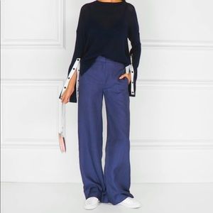 J.Crew 100% Silk Blue Polka Dot Print Set - Tank Top & Wide Leg Pants